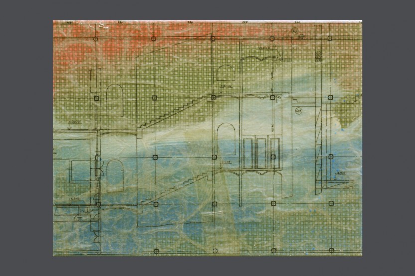 schodisko, mixed media on canvas, 30x40 cm, 2012
