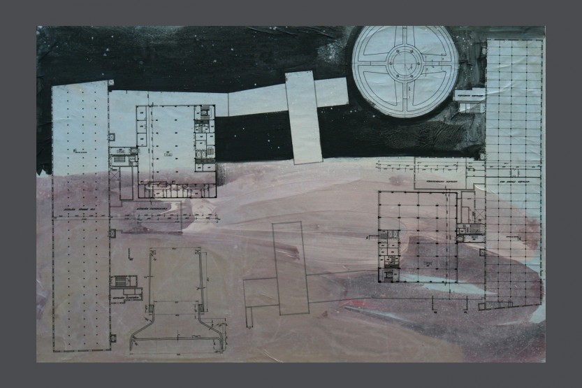 ON THE MOON, mixed media on canvas, 90x130cm, 2011
