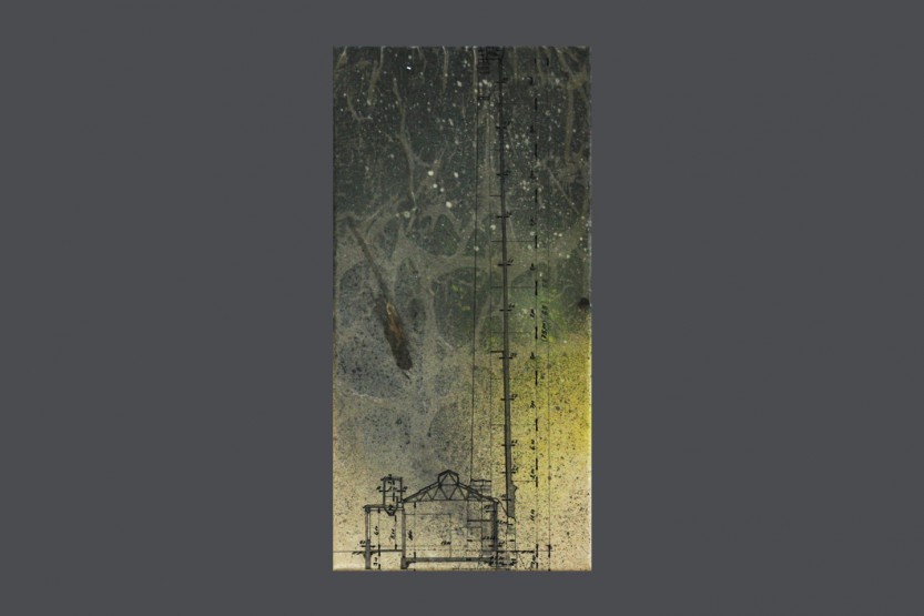 kométa, mixed media on canvas, 40x20 cm, 2012