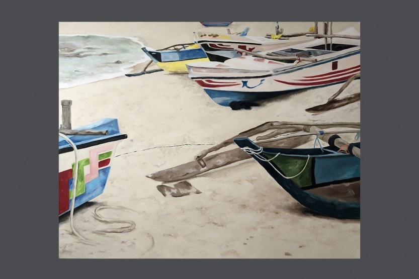 boats, oil on canvas, 110x140 cm