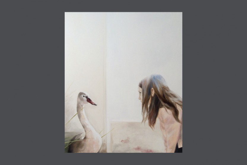 swans, oil on canvas, 150x130 cm 
