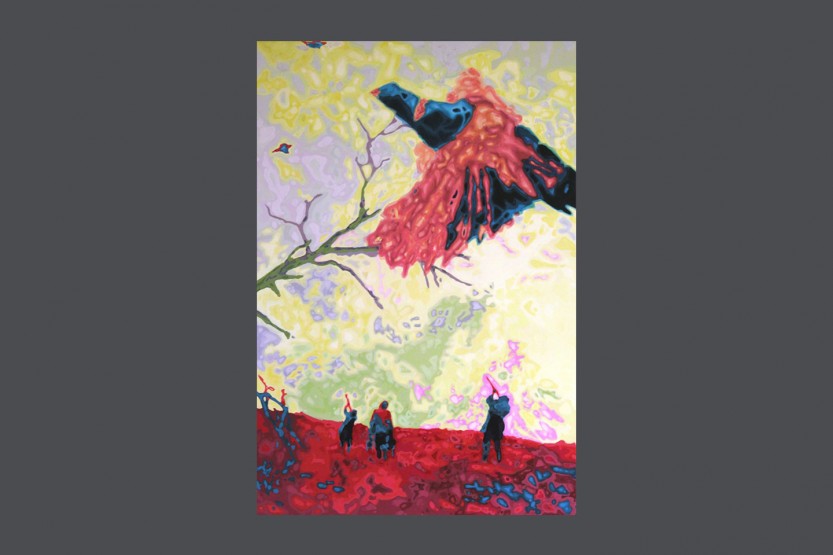 the pheasant, acrylic on canvas, 300x200 cm, 2005